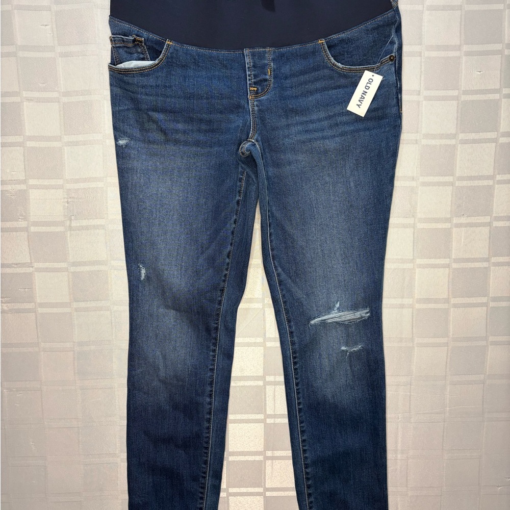 Old Navy Dark Blue Skinny Jeans Maternity.